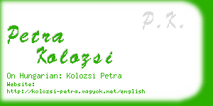 petra kolozsi business card
